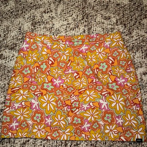 Vans Orange Multi Floral Mini Skirt - Picture 3 of 4